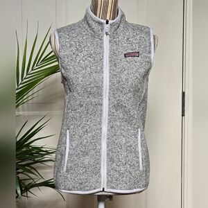 Vineyard Vines Womens Fleece Vest Heather Gray Size S